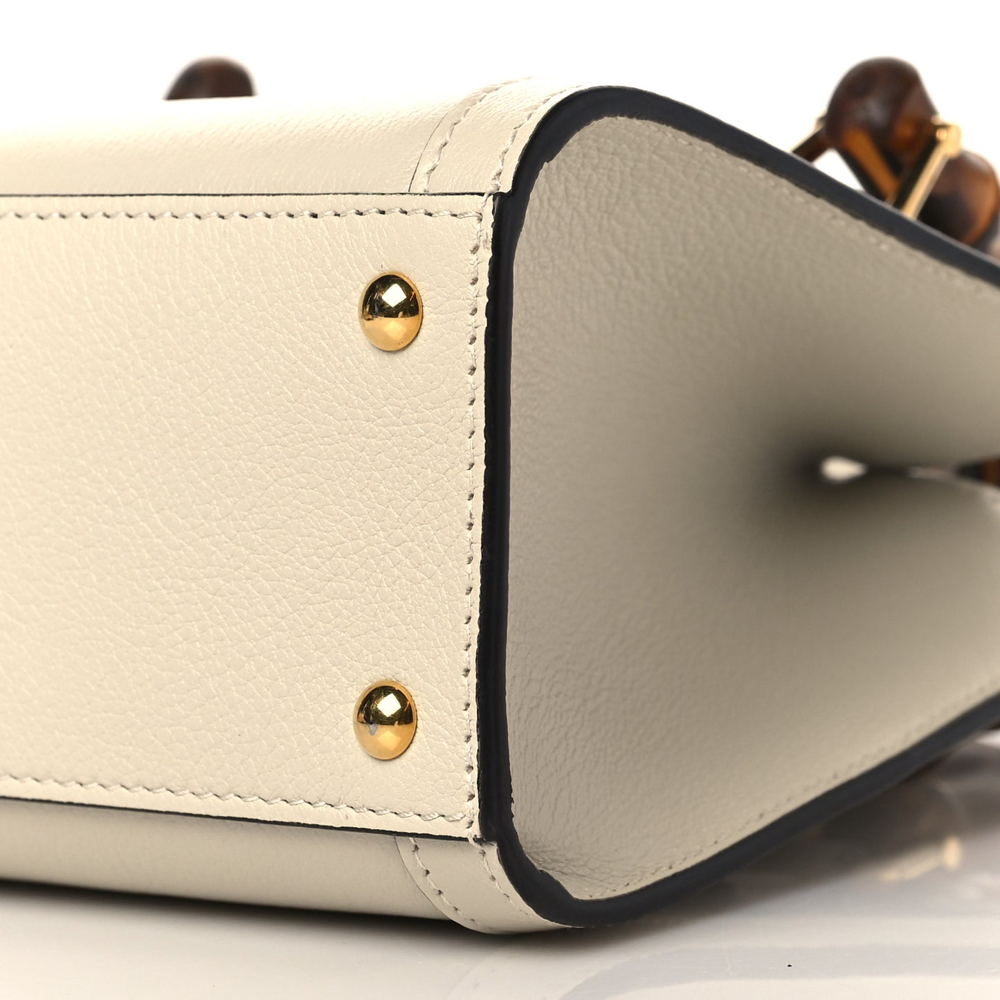Wonka Grain Calfskin Mini Diana Tote Bag Mystic White