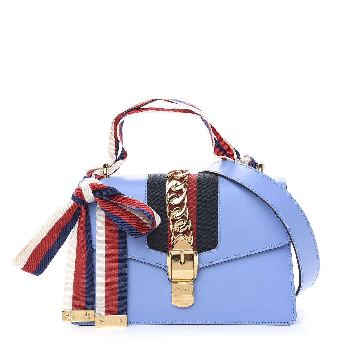 Calfskin Small Sylvie Shoulder Bag Clear Sky Blue