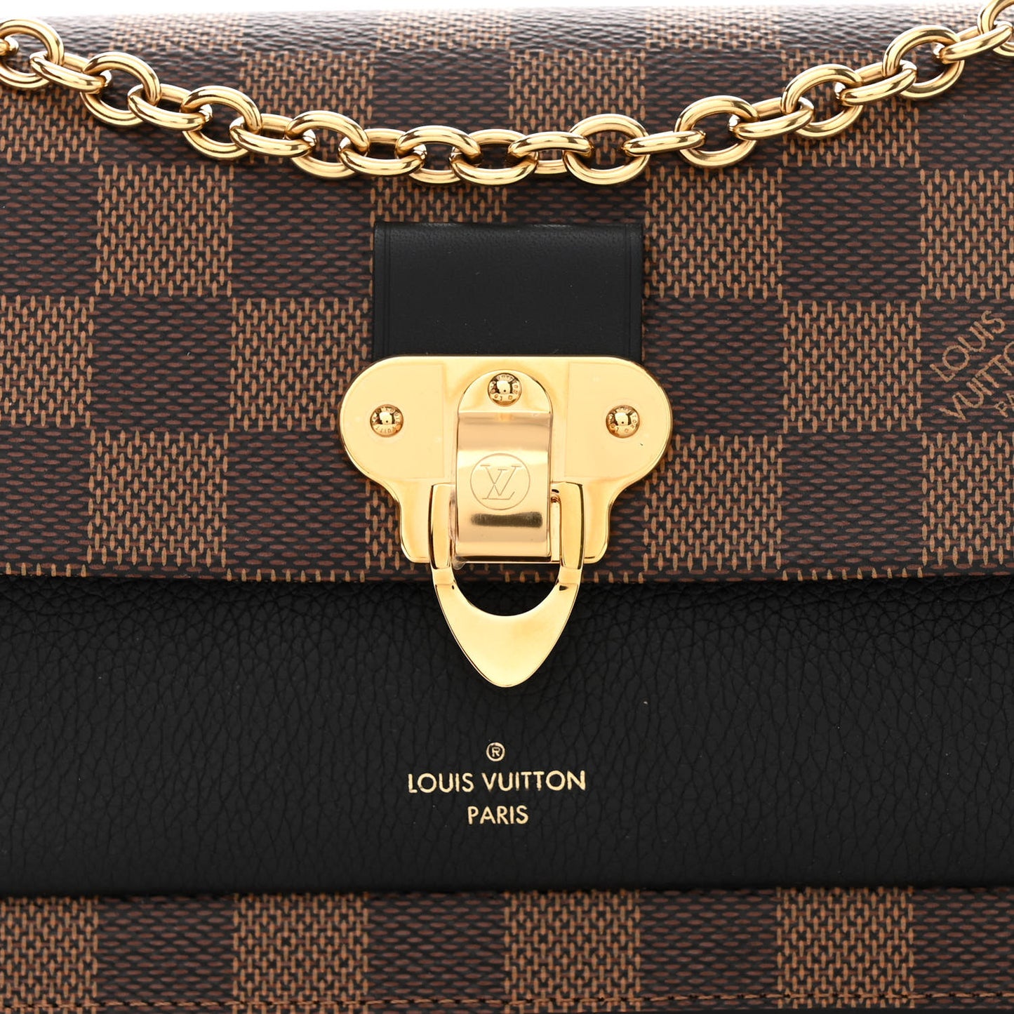 Damier Ebene Vavin Chain Wallet Black