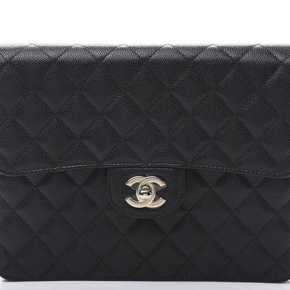 Chanel Caviar Quilted Square Flap Clutch Black 10 of 11