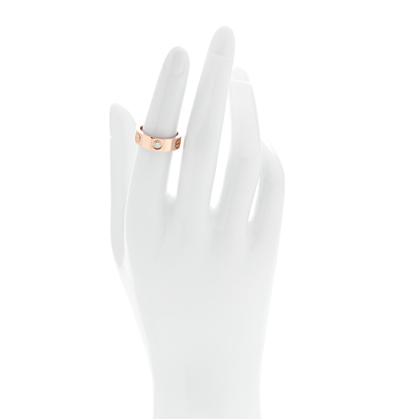 18K Pink Gold 3 Diamond 5.5mm LOVE Ring 50 5.25