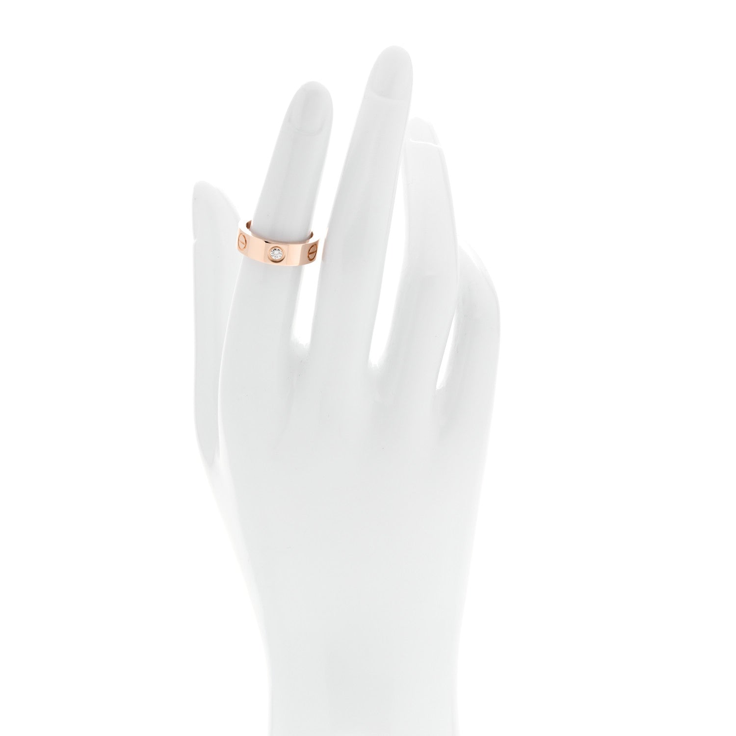 Cartier 18K Pink Gold 3 Diamond 5.5mm LOVE Ring 50 5.25 2 of 4