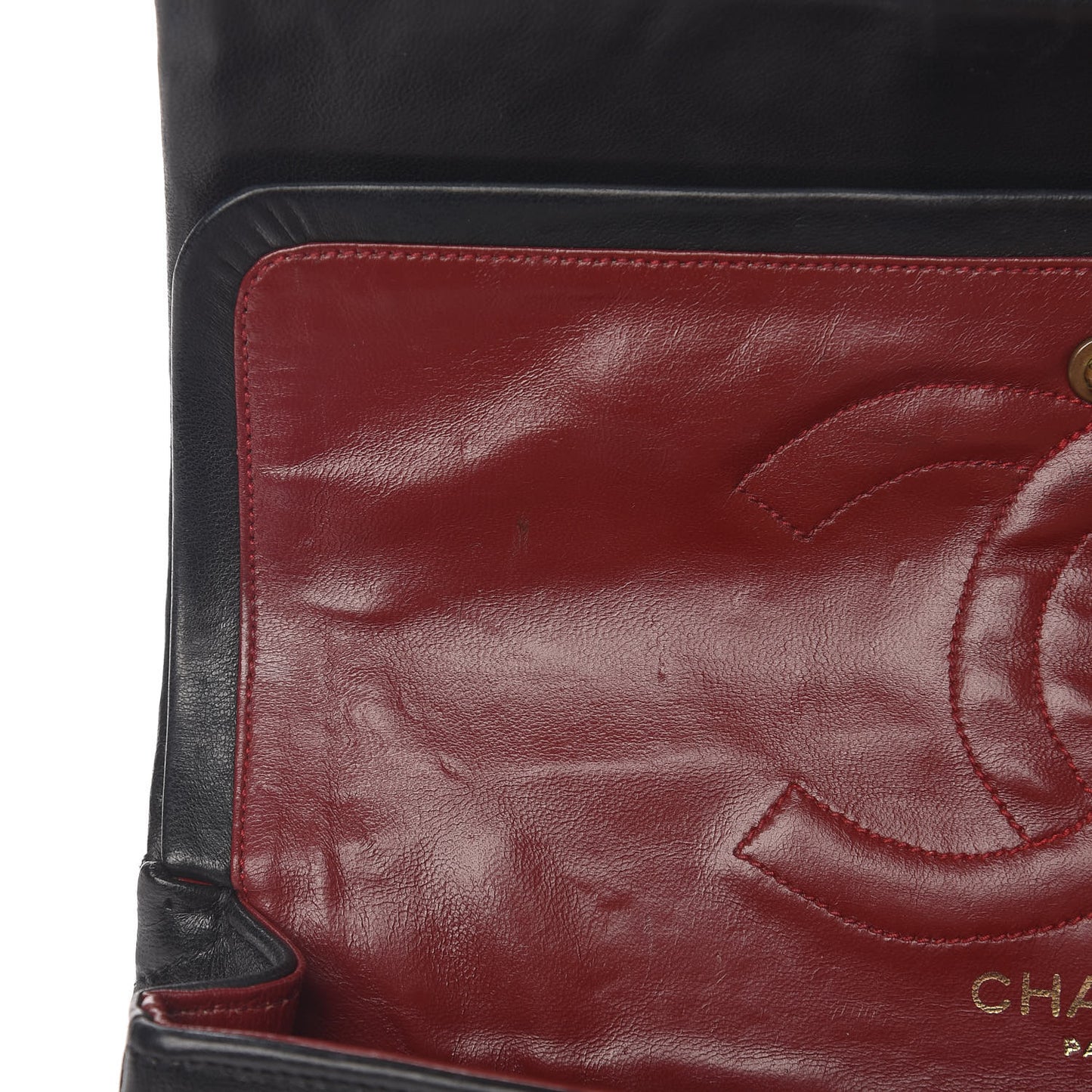 Lambskin Quilted Medium Double Flap Black