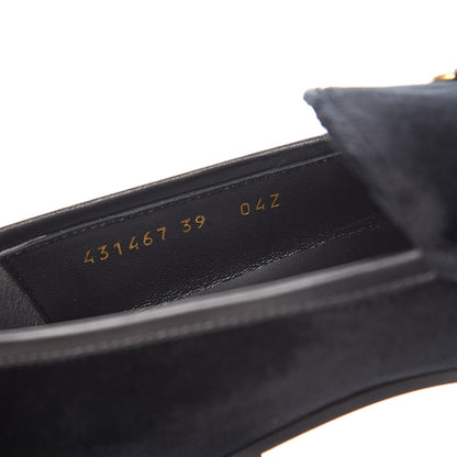 Gucci Velvet Horsebit Womens Jordaan Loafers 39 Black 9 of 13