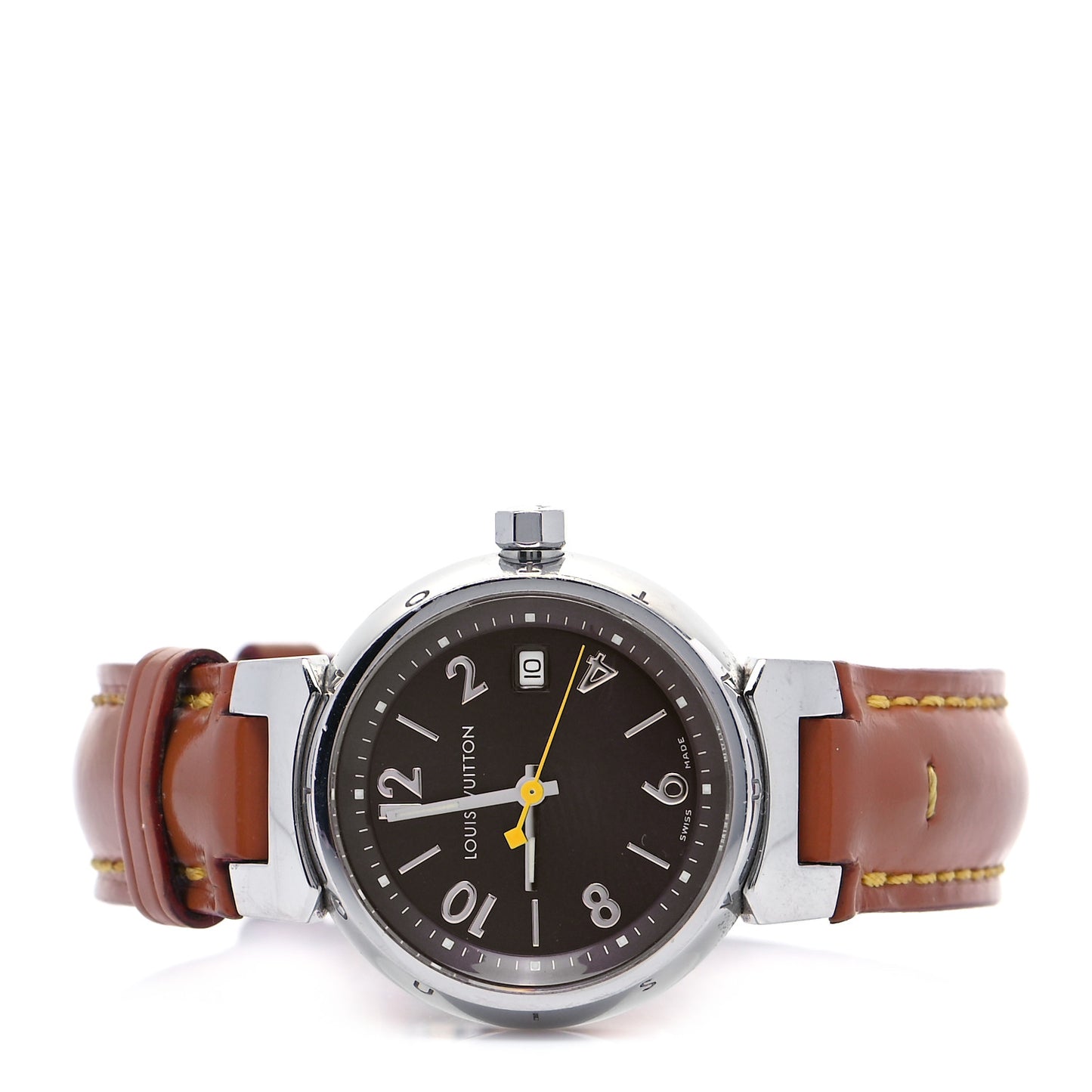 Stainless Steel Calfskin 28mm Tambour Quartz Watch
