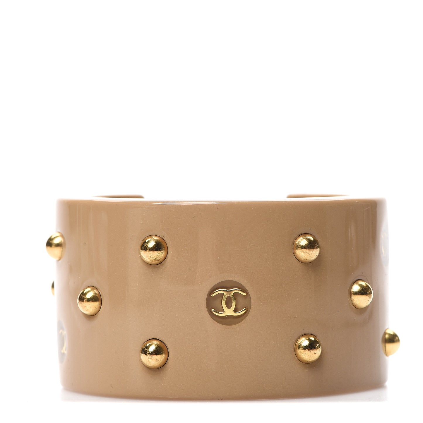 Resin Studded CC Cuff Beige