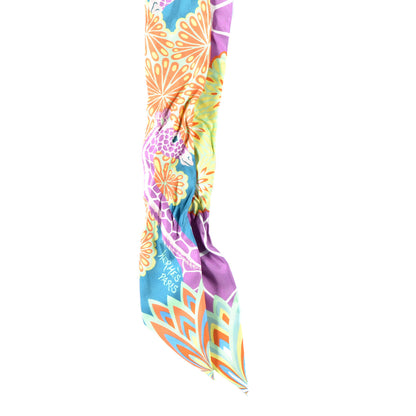 Hermes Silk The Three Graces Twilly Canard Mauve Jaune Fluo 2 of 3