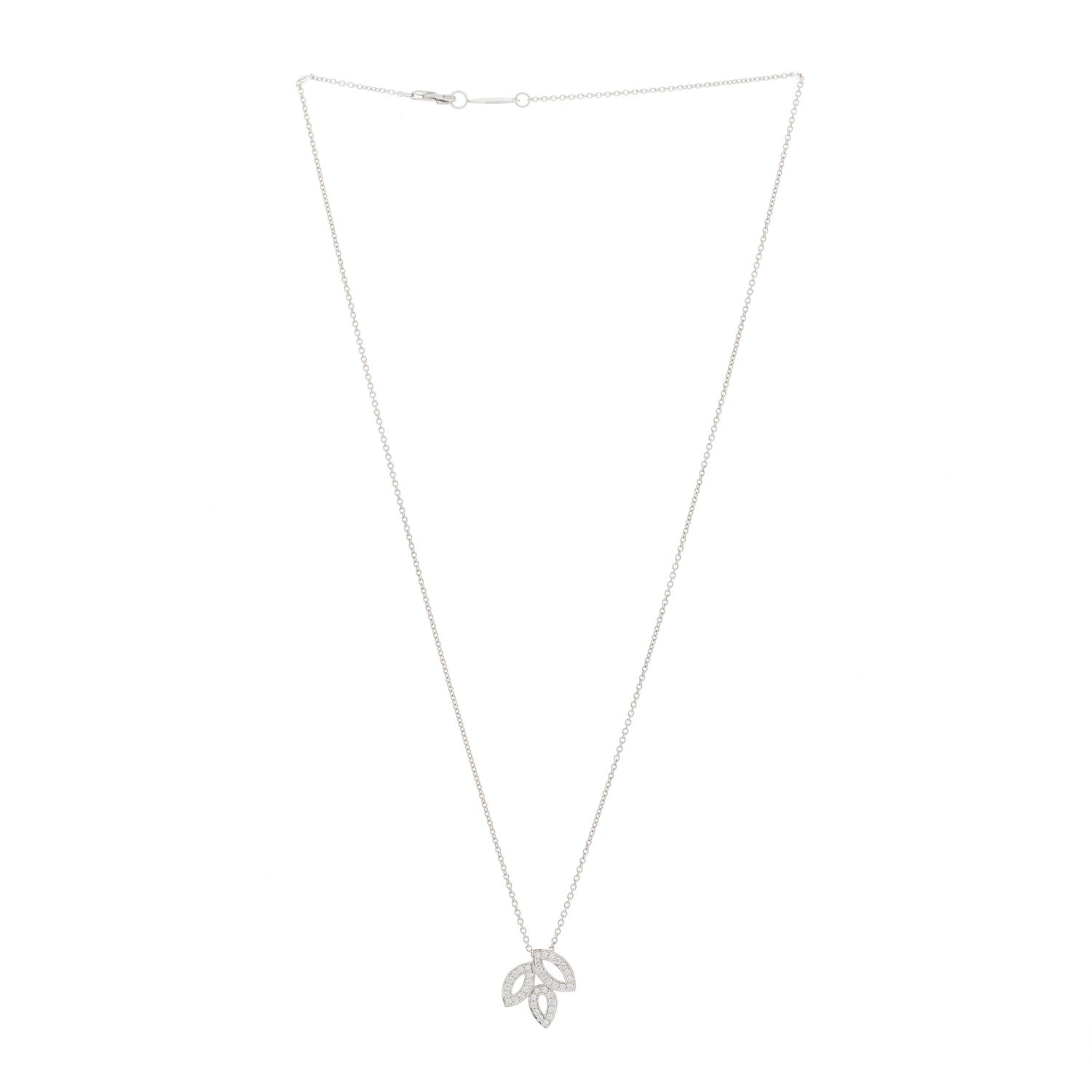 Harry Winston Platinum Diamond Small Lily Cluster Pendant Necklace 2 of 5