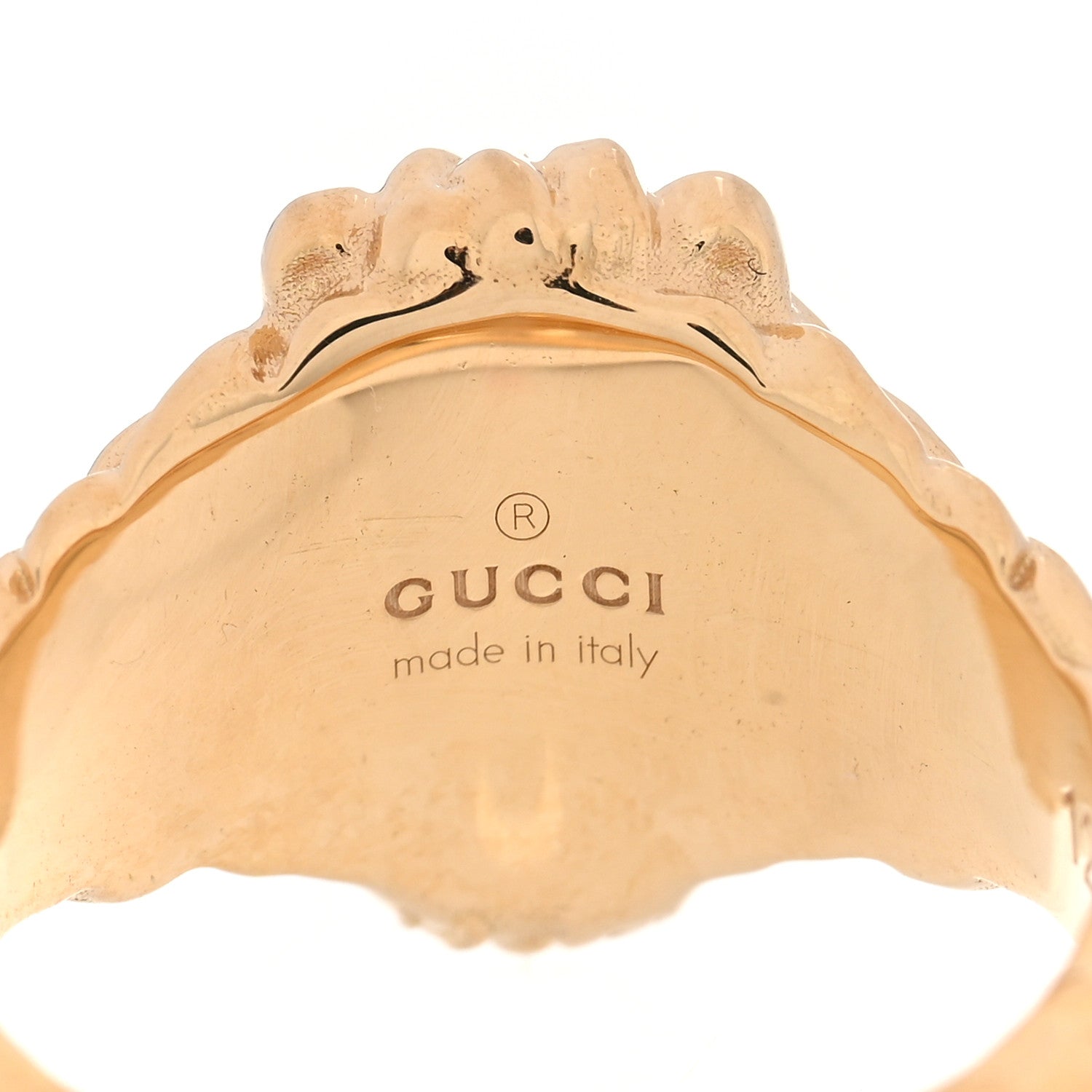 Gucci 18K Yellow Gold Diamond Chrome Diopside Lion Head Ring 52 6 4 of 4