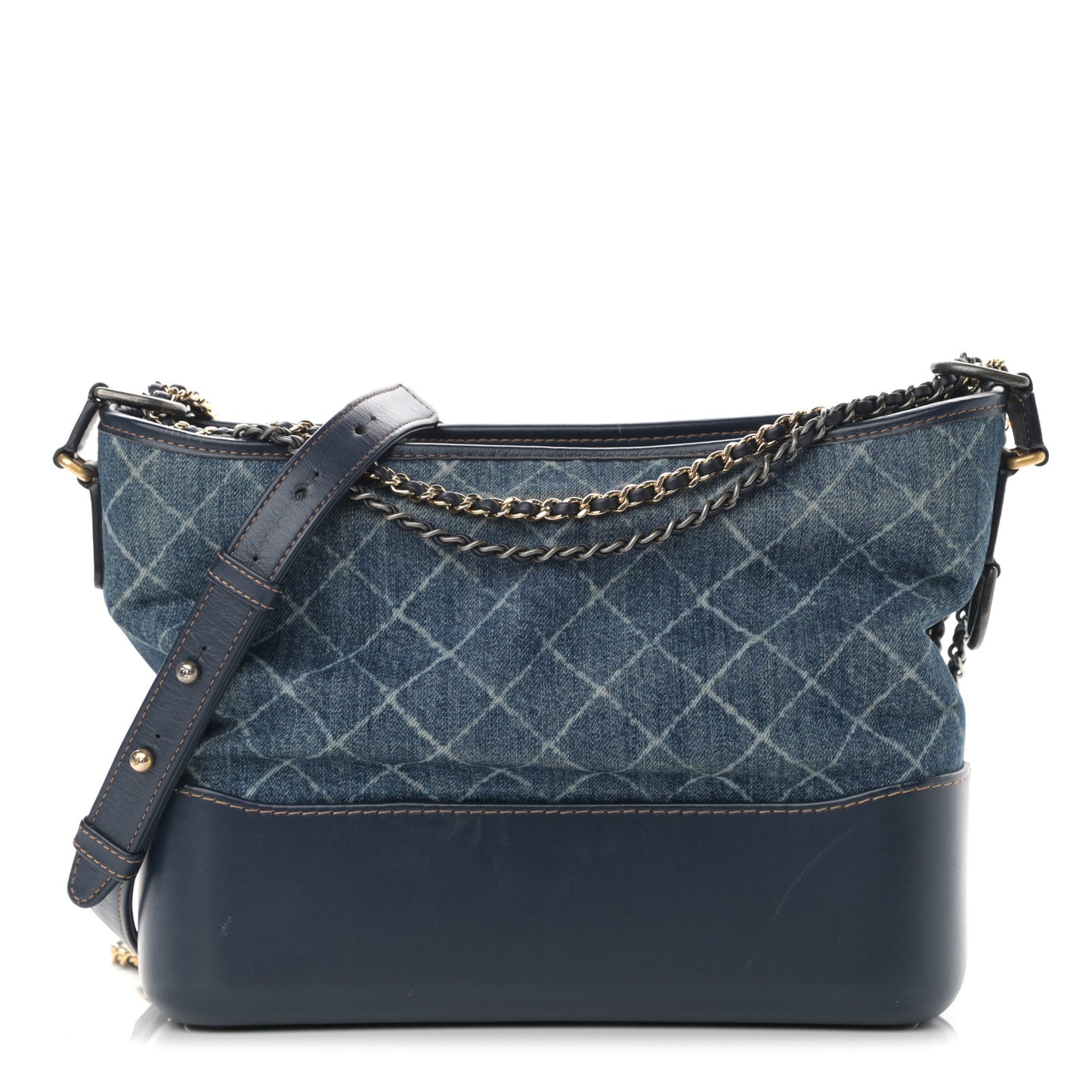 Denim Calfskin Medium Gabrielle Hobo Blue