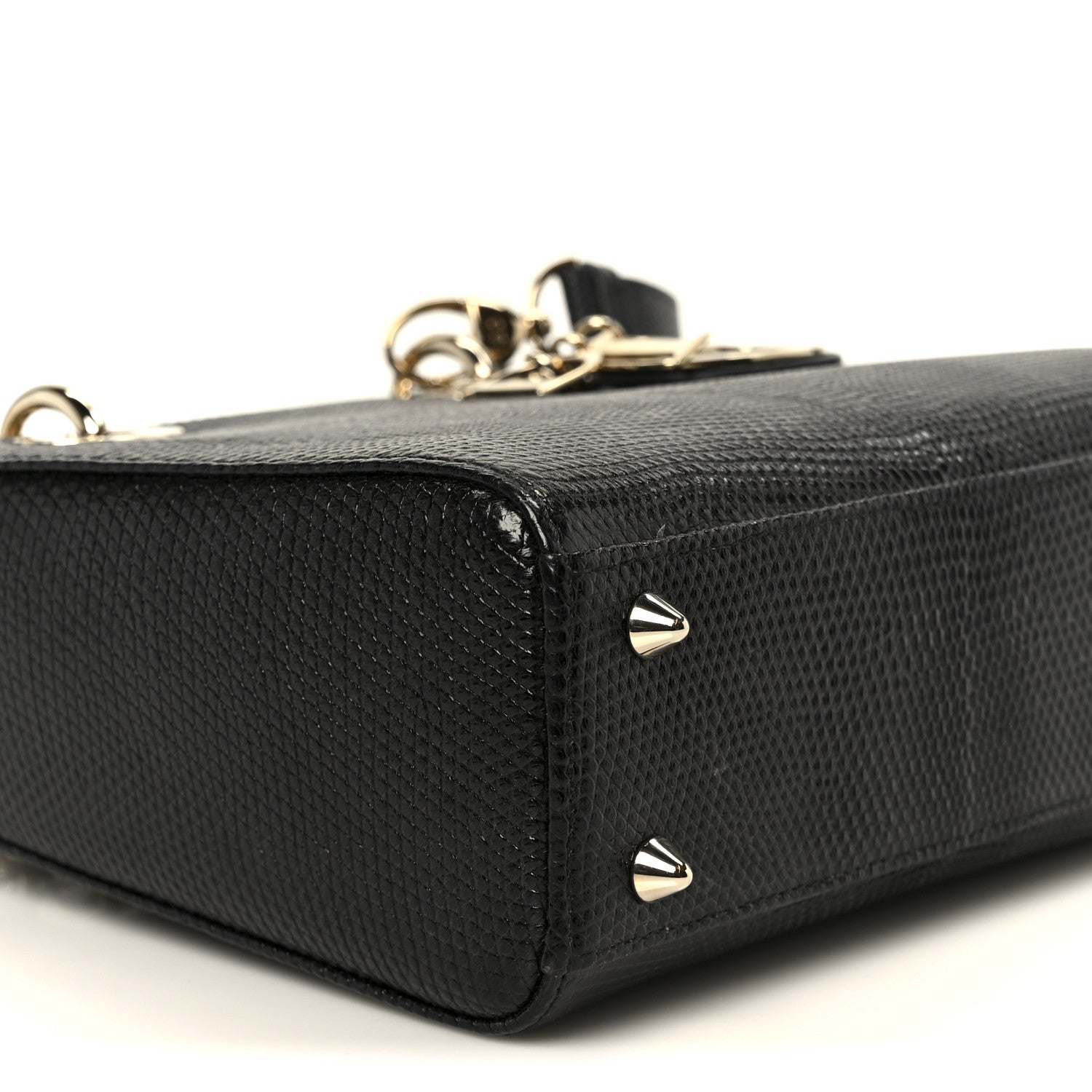 Christian Dior Lizard Small Lady Dior Black 9 of 10