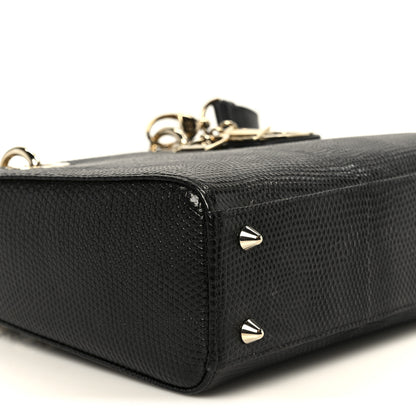 Christian Dior Lizard Small Lady Dior Black 9 of 10