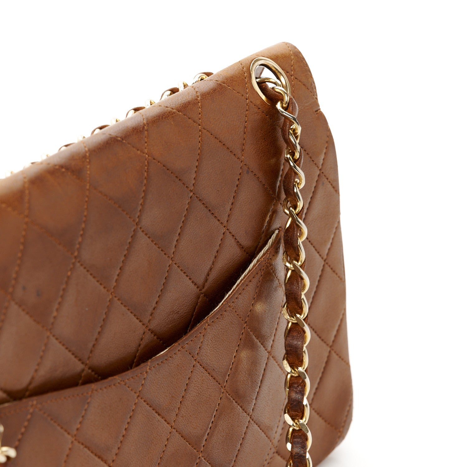 Chanel Lambskin Quilted Medium Double Flap Brown 1637655
