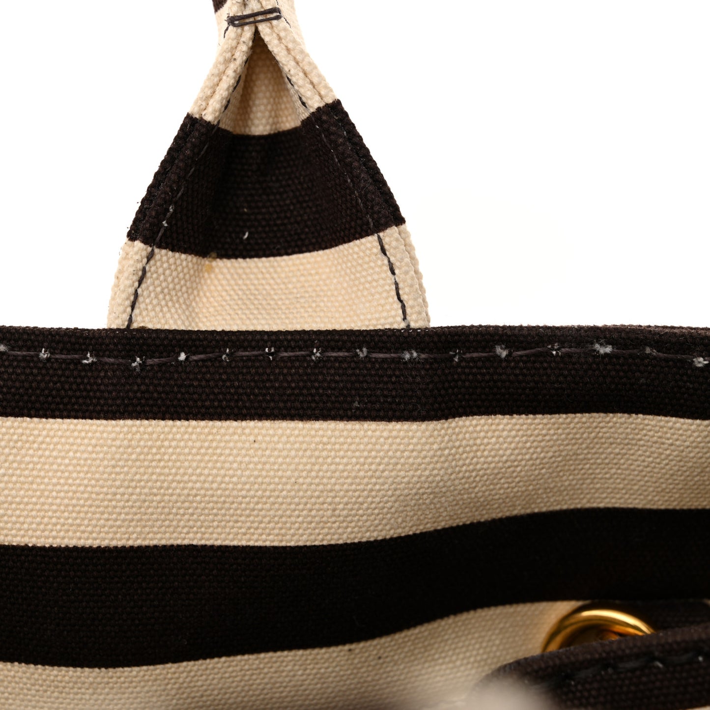 Canapa Striped Logo Tote Tabacco