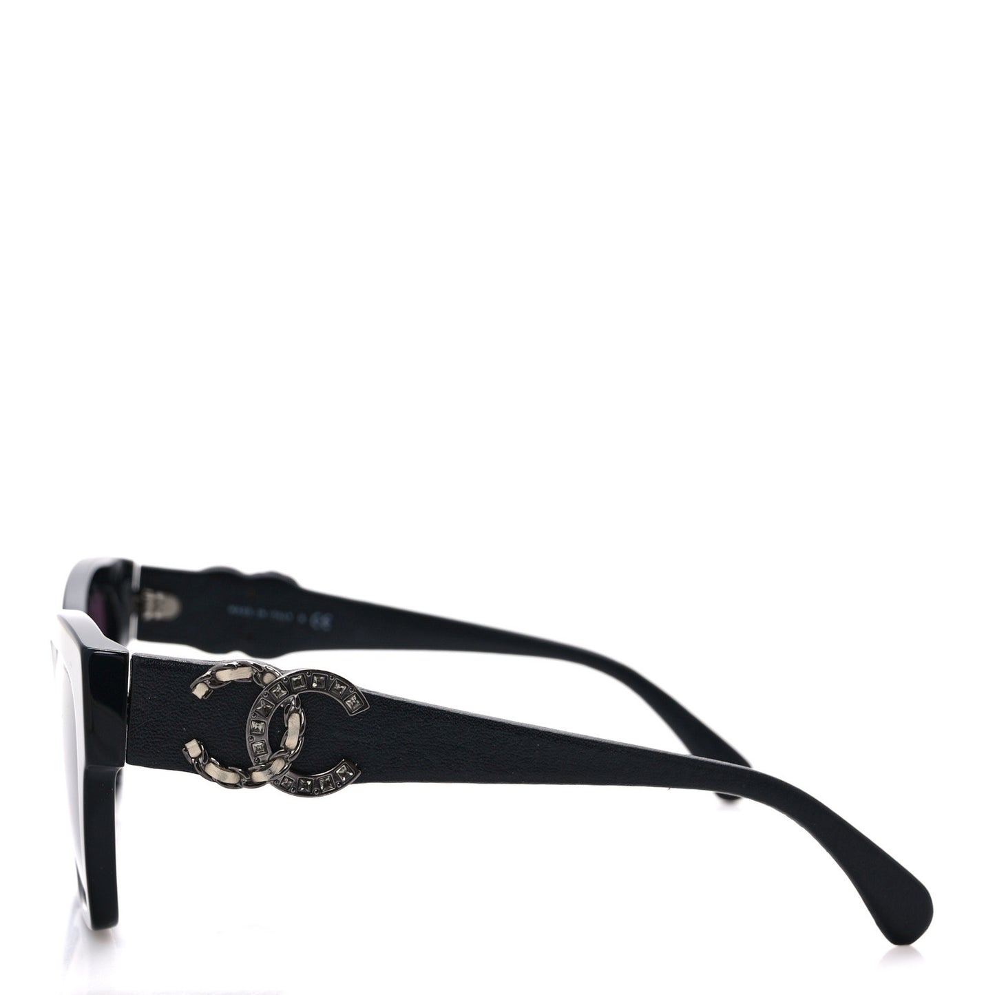 Acetate Square Cat Eye CC Sunglasses 5456-Q-B Black