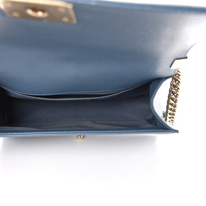 Chanel Caviar Chevron Quilted Medium Boy Flap Blue 4 of 11