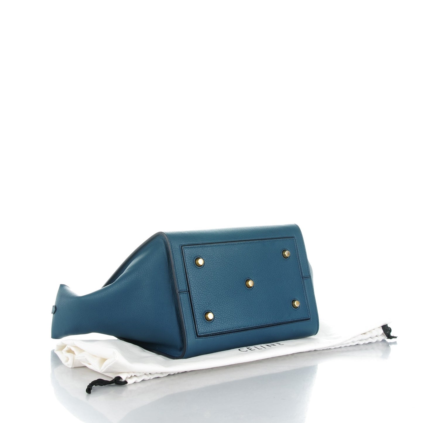 Crisped Calfskin Small Tie Knot Tote Indigo