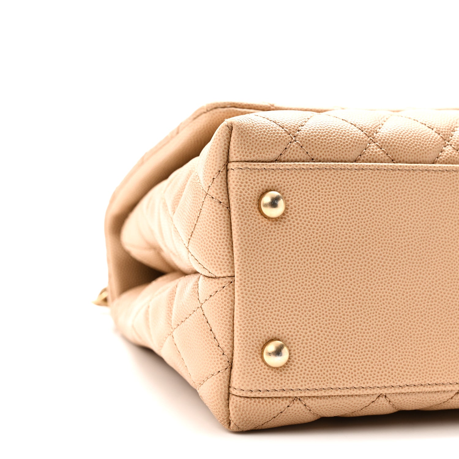Chanel Caviar Lizard Quilted Small Coco Handle Flap Beige 9 of 10