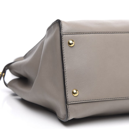 Fendi Vitello Seta Suede Plexiglass Tortoise Large Peekaboo Iconic Satchel Asfalto Marrone 10 of 16