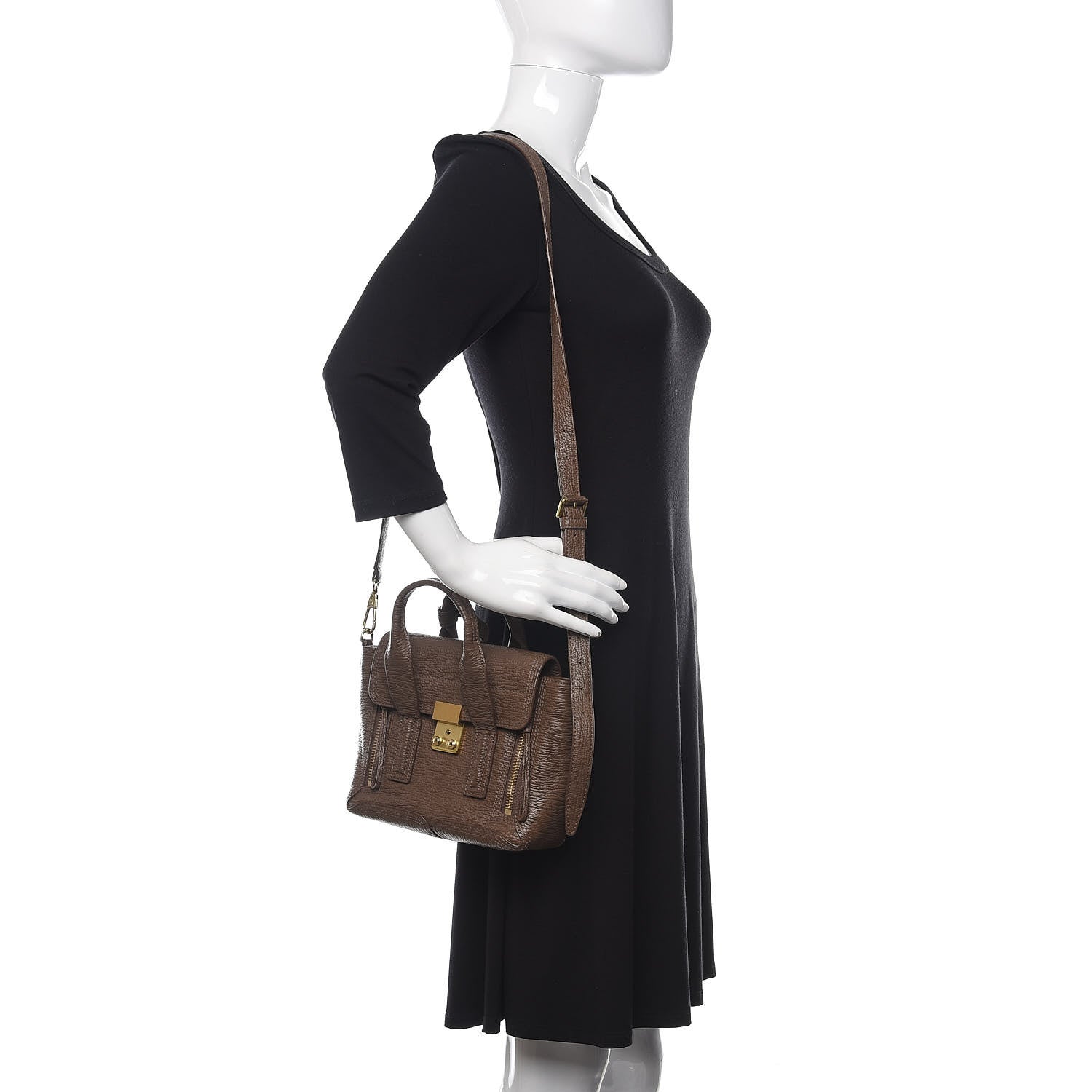 3.1 Phillip Lim 3.1 Textured Calfskin Mini Pashli Satchel Taupe 2 of 11