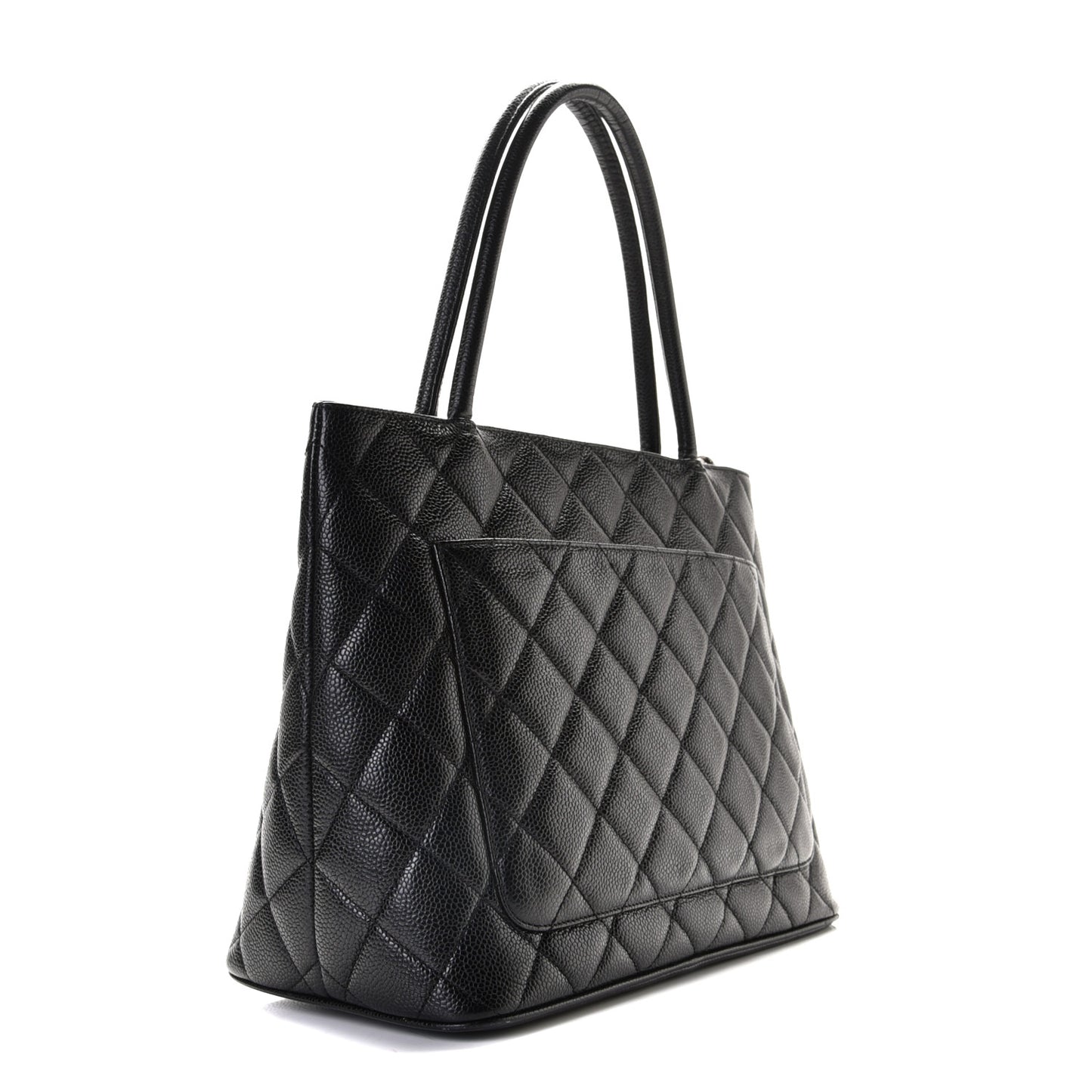 Caviar Quilted Medallion Tote Black