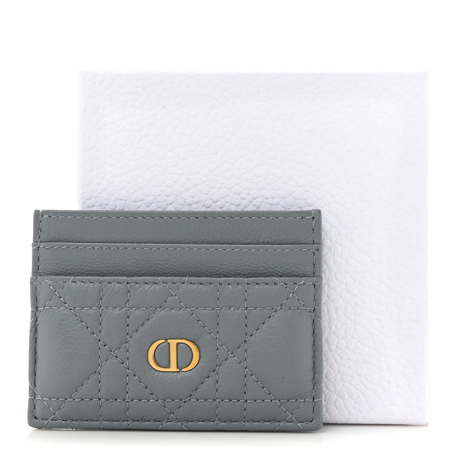 Christian Dior Supple Calfskin Cannage Caro Five-Slot Card Holder Cloud Blue 10 of 10