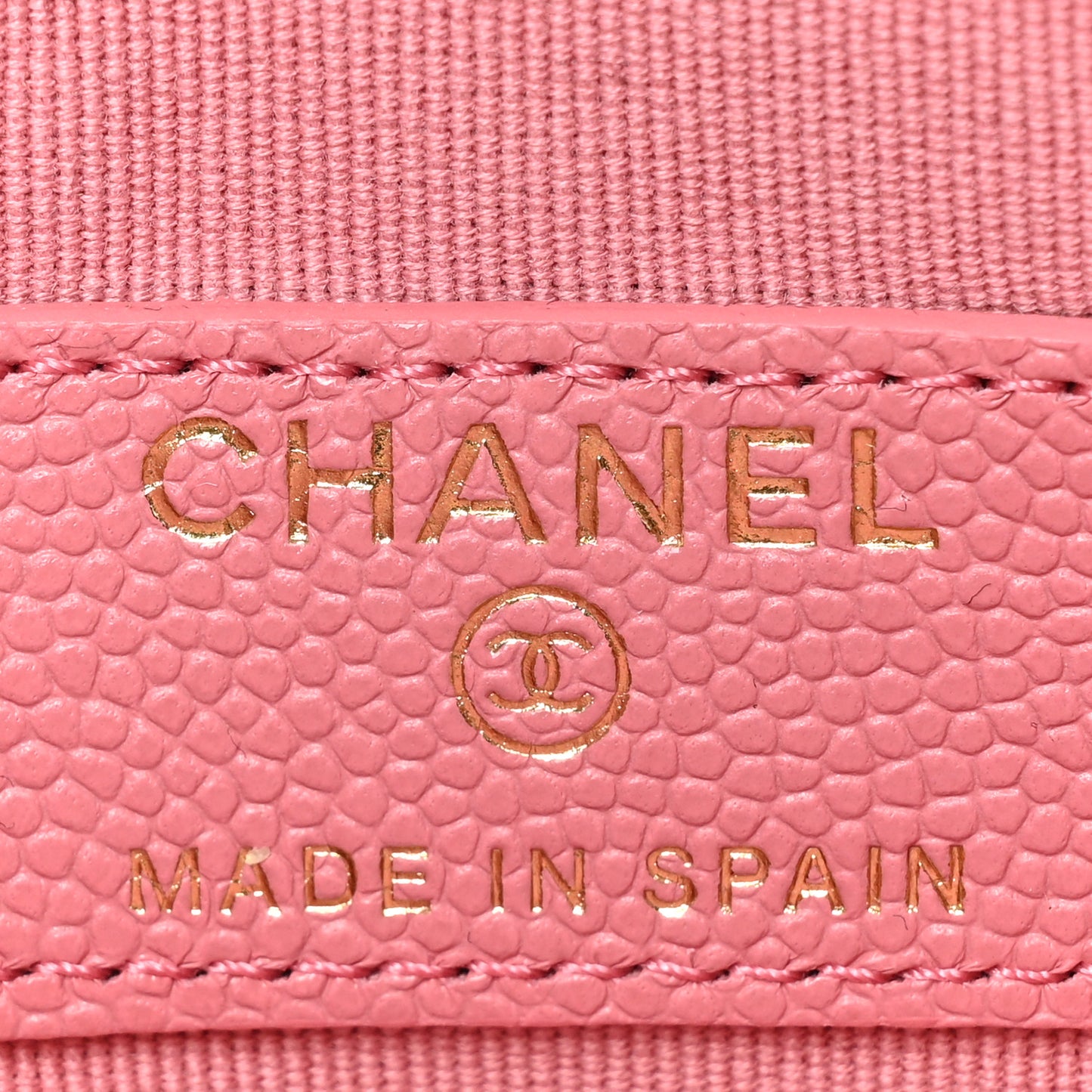 Caviar Quilted Small Cosmetic Case Pink