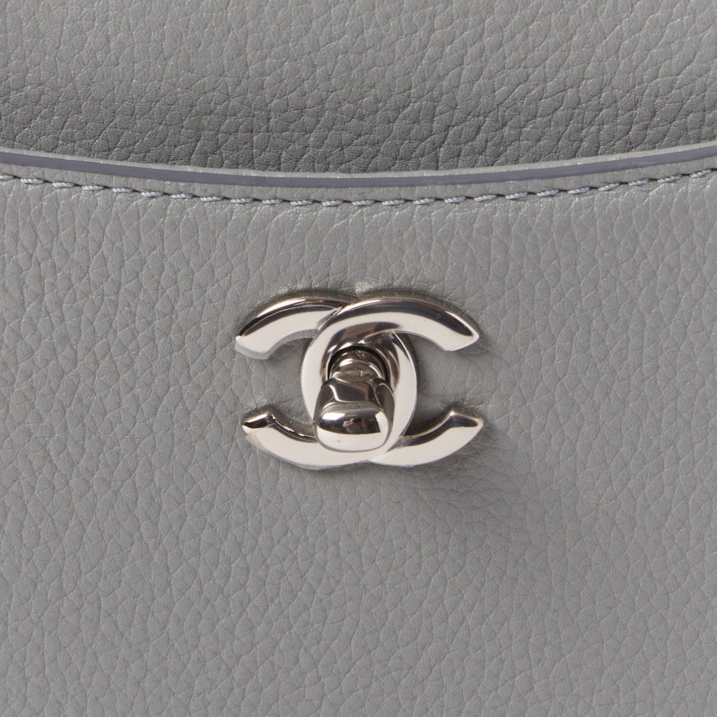 Grained Calfskin Small Neo Executive Shopper Tote Grey