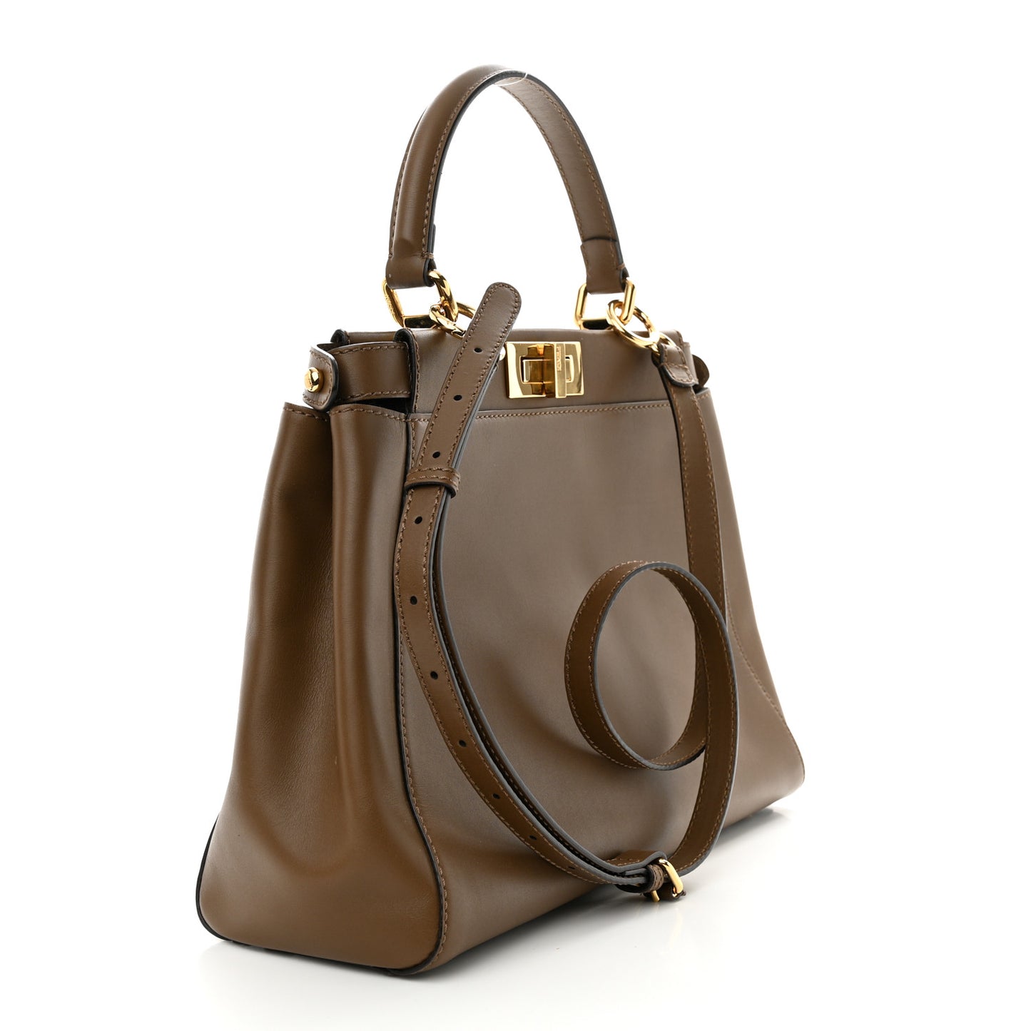 Vitello Morgan Fabric Jacquard Pequin Medium Peekaboo Iconic Satchel Foresta Tobacco Black