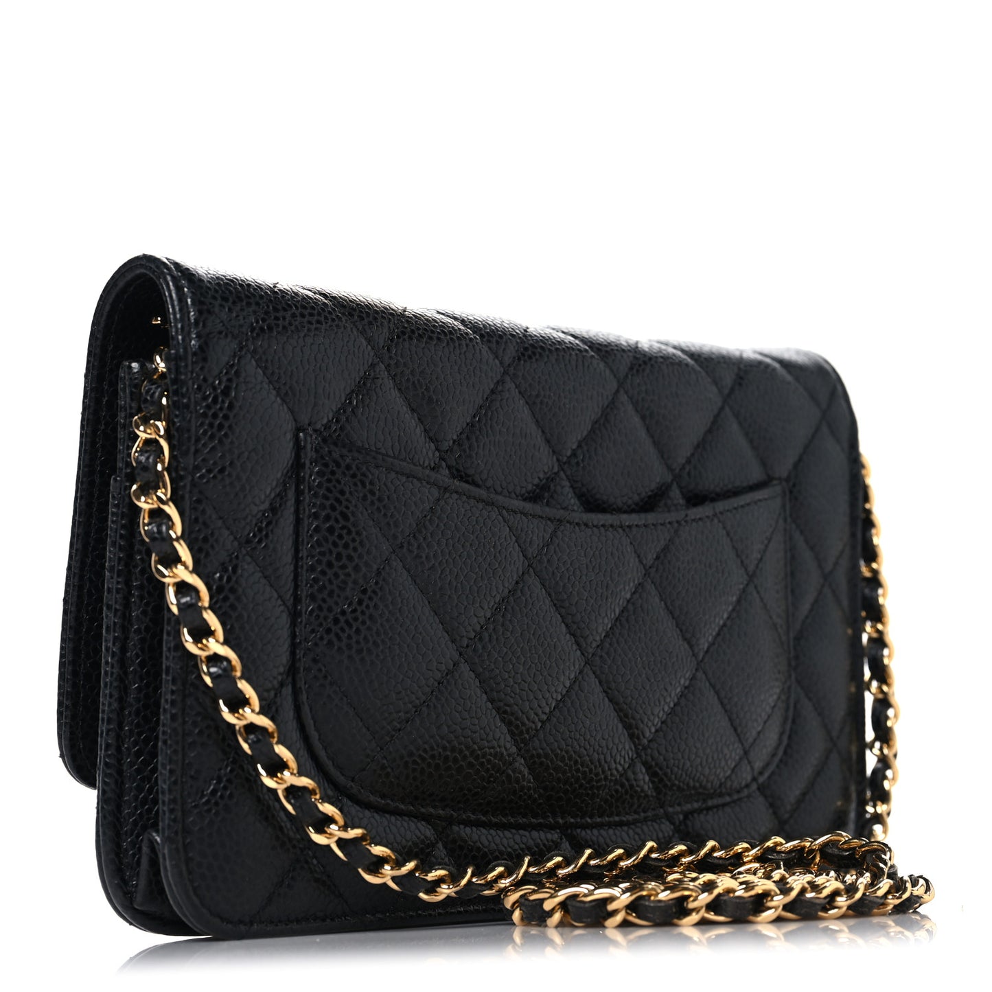 Caviar Quilted Wallet On Chain WOC Black