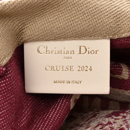 Christian Dior Canvas Print Cruise 2024 Mexico City Tote Ivory Burgundy 6 of 10