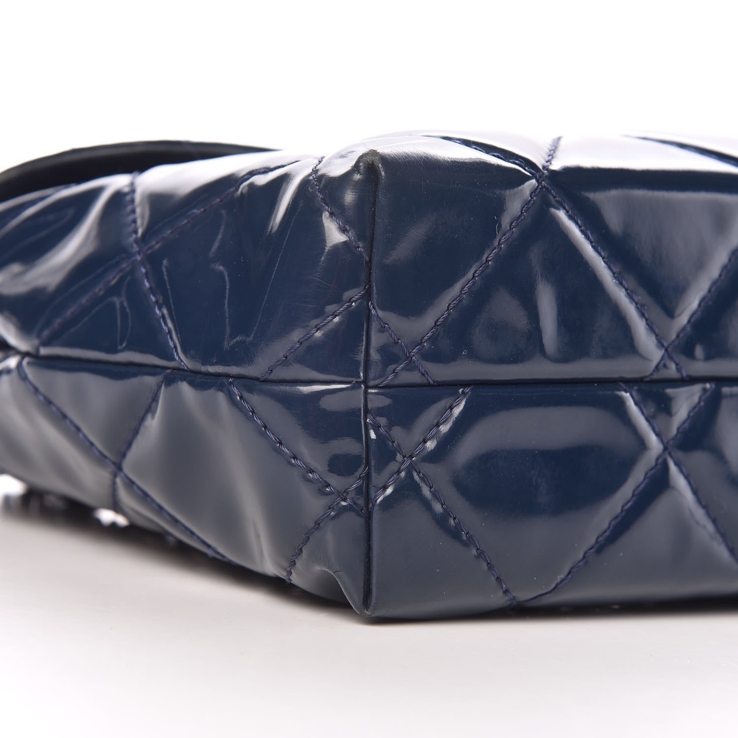 Chanel Vinyl Quilted In The Business Flap Navy Blue 19 of 20