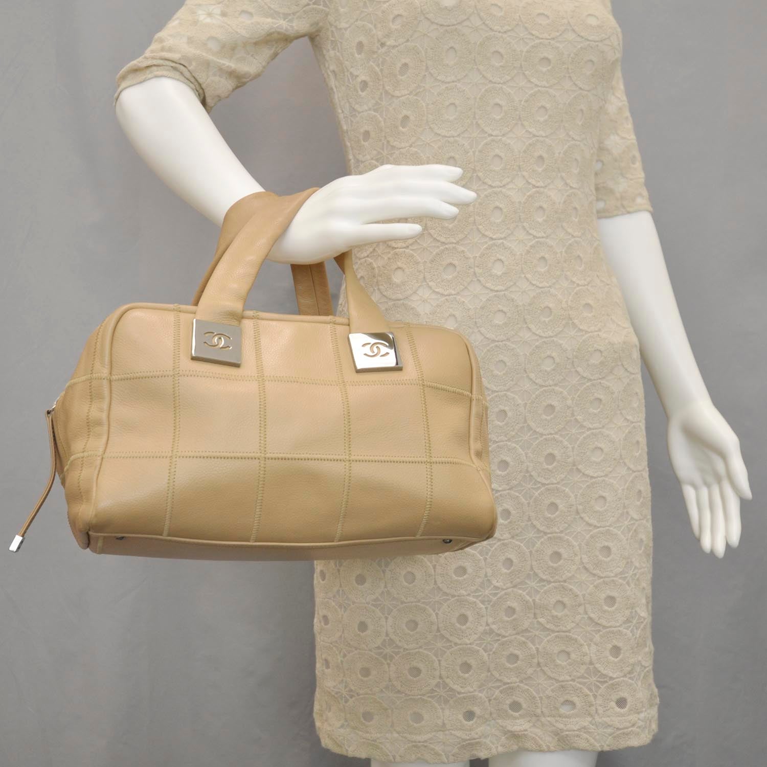Chanel Leather Square Stitched Bag Beige 2 of 9