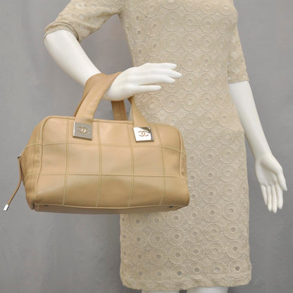 Chanel Leather Square Stitched Bag Beige 2 of 9