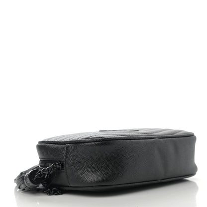 Saint Laurent Grain De Poudre Matelasse Monogram Mini Lou Camera Bag Black 3 of 10