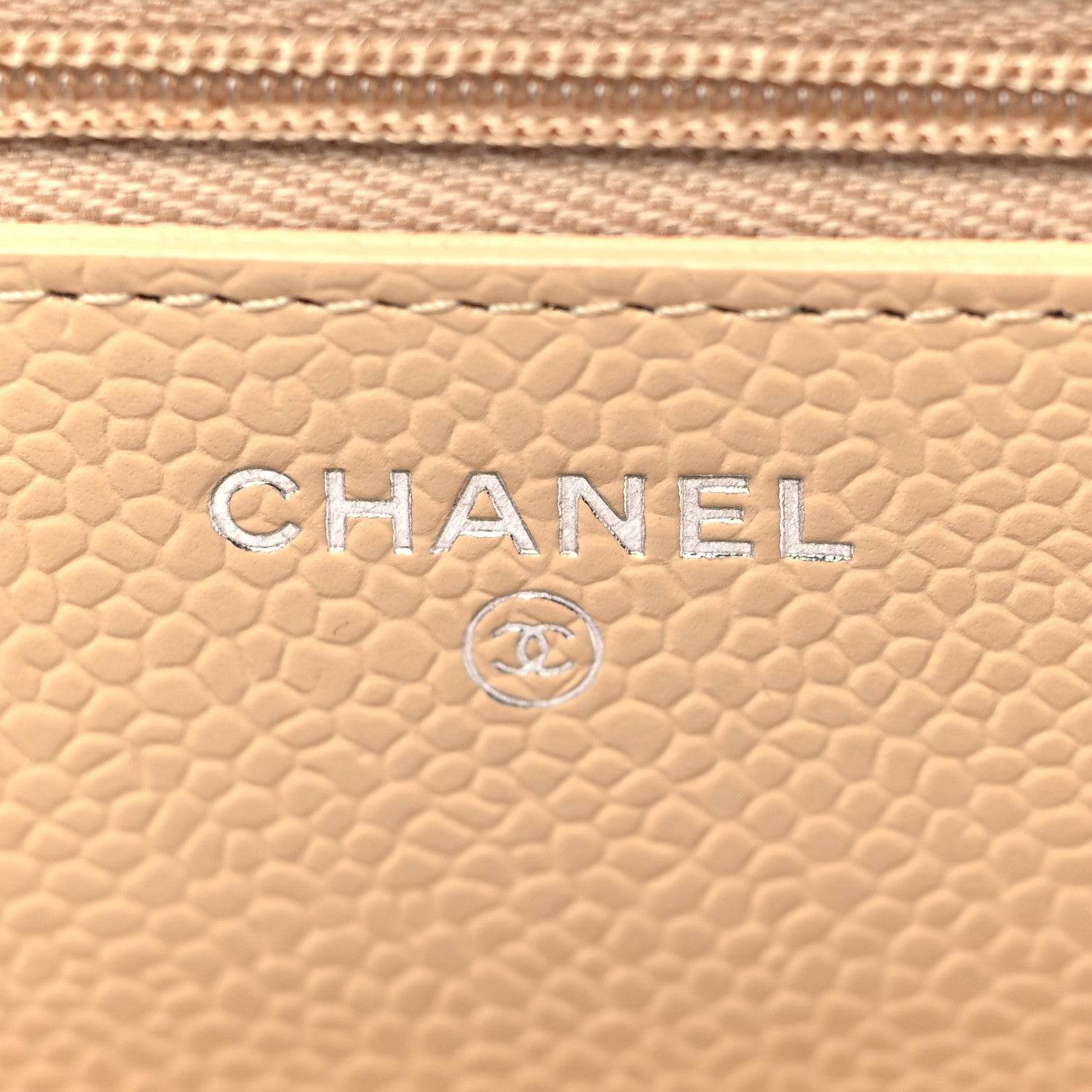Chanel Caviar Quilted Wallet On Chain WOC Beige 5 of 11
