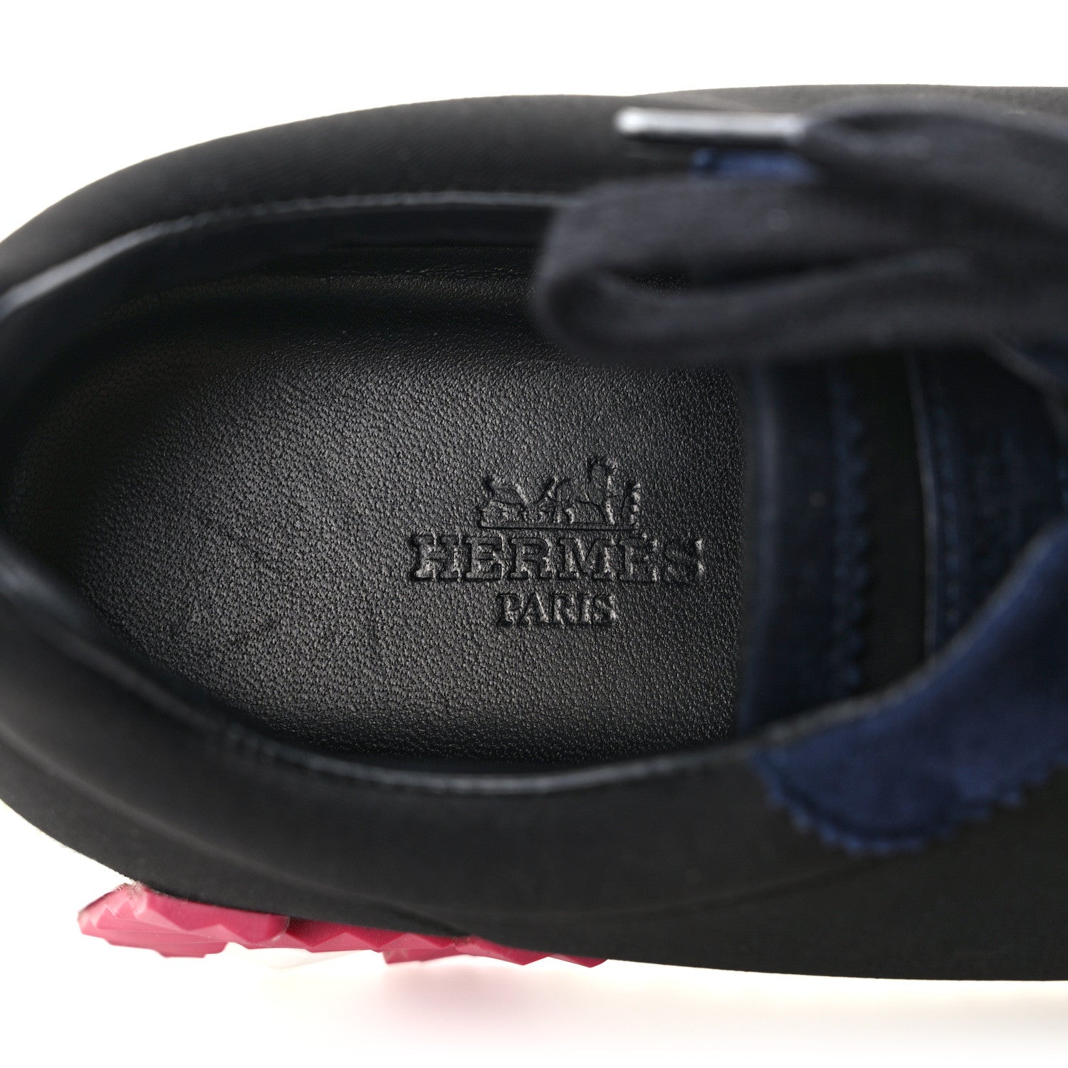 Hermes Technical Canvas Suede Goatskin Womens Bouncing Sneakers 36 Black Gris Osmium 7 of 10