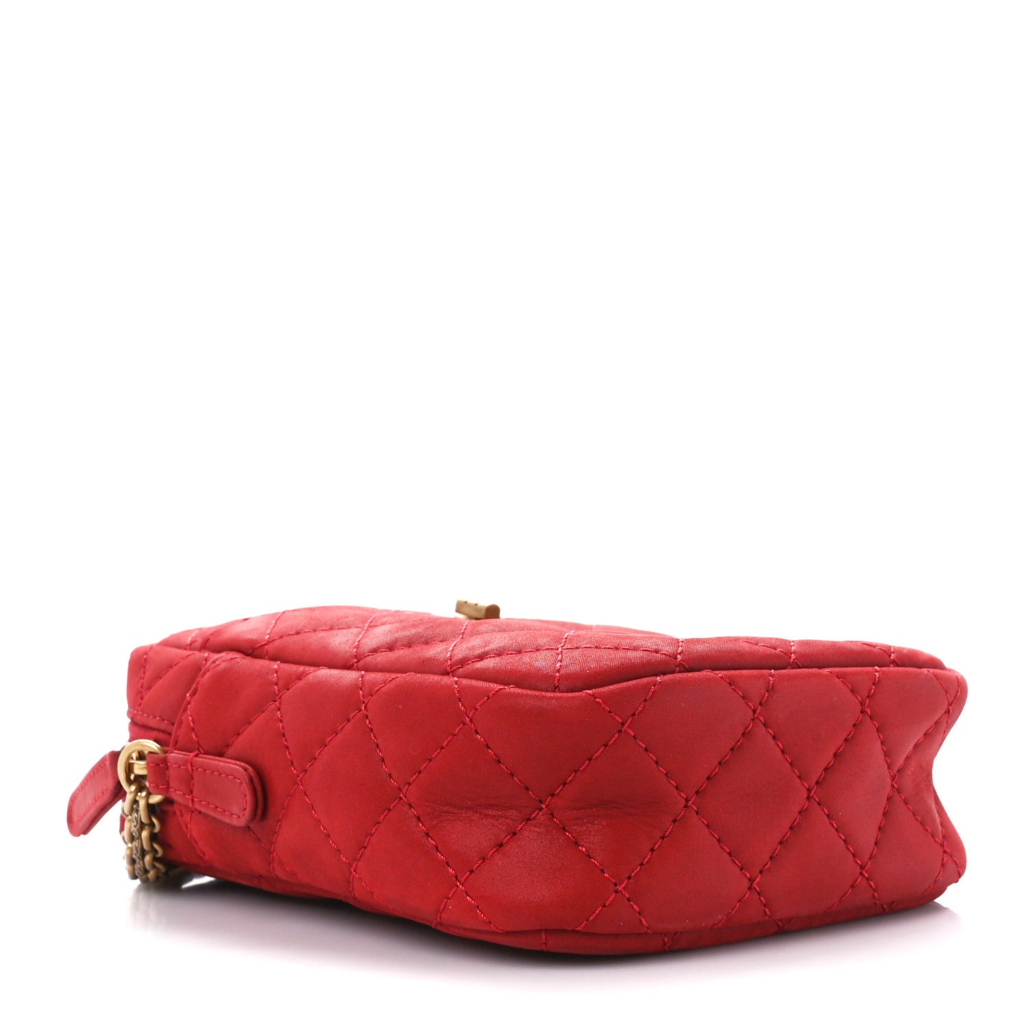 Chanel Iridescent Calfskin Quilted Reissue Camera Case Red 4 of 11
