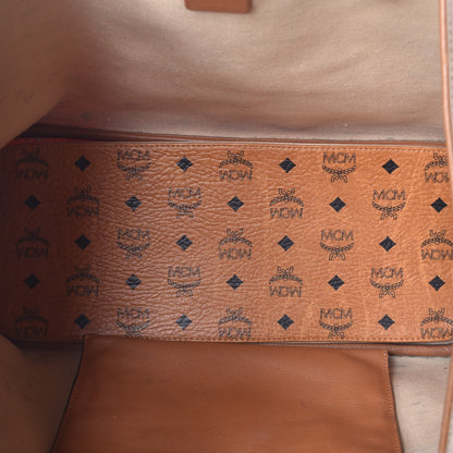 MCM Visetos Shopper Tote Cognac 9 of 15