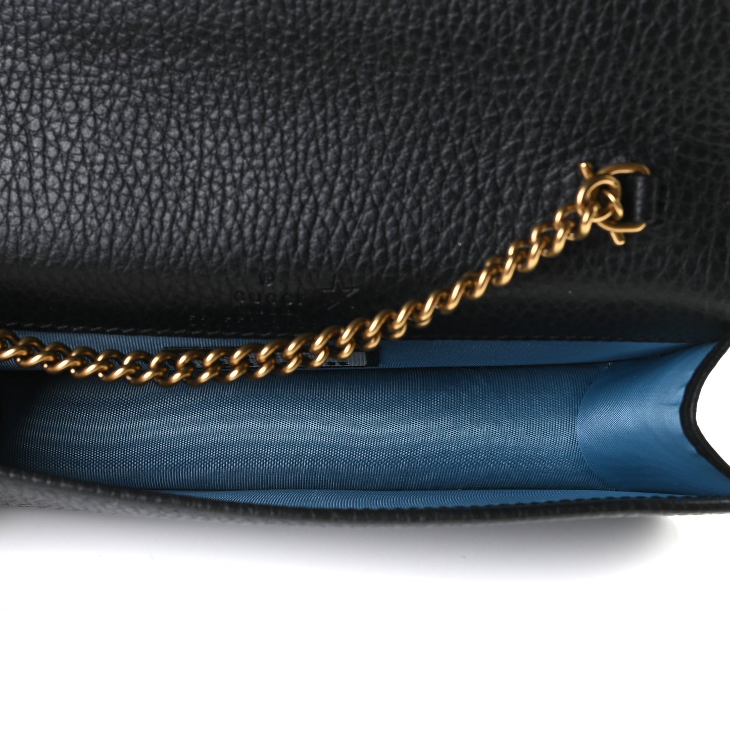 Dollar Calfskin Garden Mystic Cat Chain Wallet Black