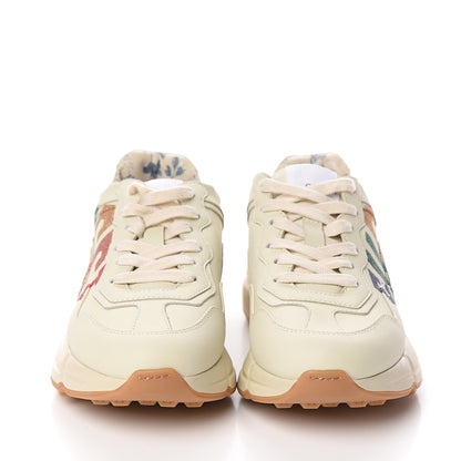 Gucci Calfskin Glitter Game Logo Womens Rhyton Sneakers 36 Mystic White 2 of 12