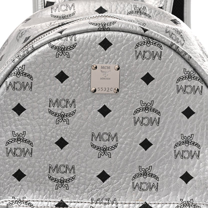 MCM Metallic Visetos Medium Side Stud Stark Backpack Berlin Silver 7 of 14