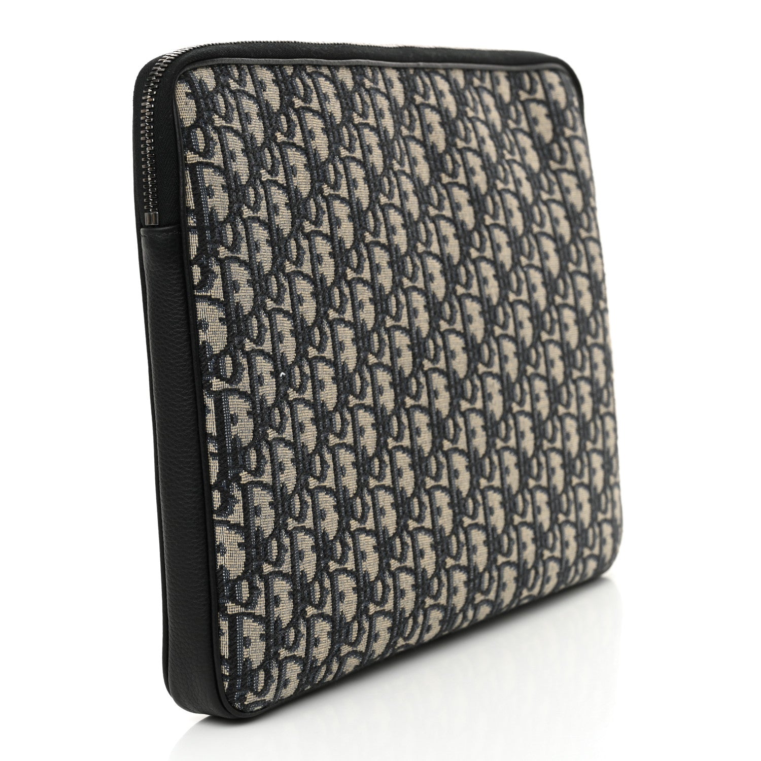 Christian Dior Oblique Grained Calfskin Laptop Case Blue Multicolor 3 of 11