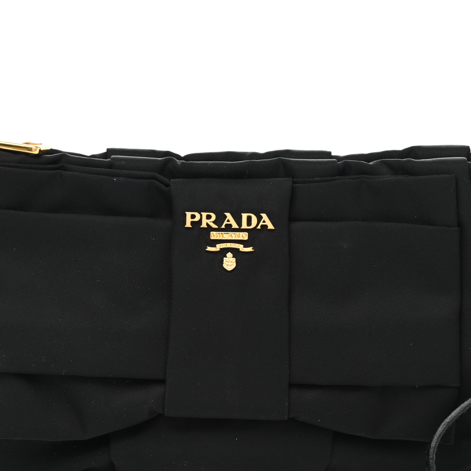 Prada Tessuto Nylon Bow Wristlet Black 10 of 10