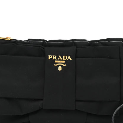 Prada Tessuto Nylon Bow Wristlet Black 10 of 10