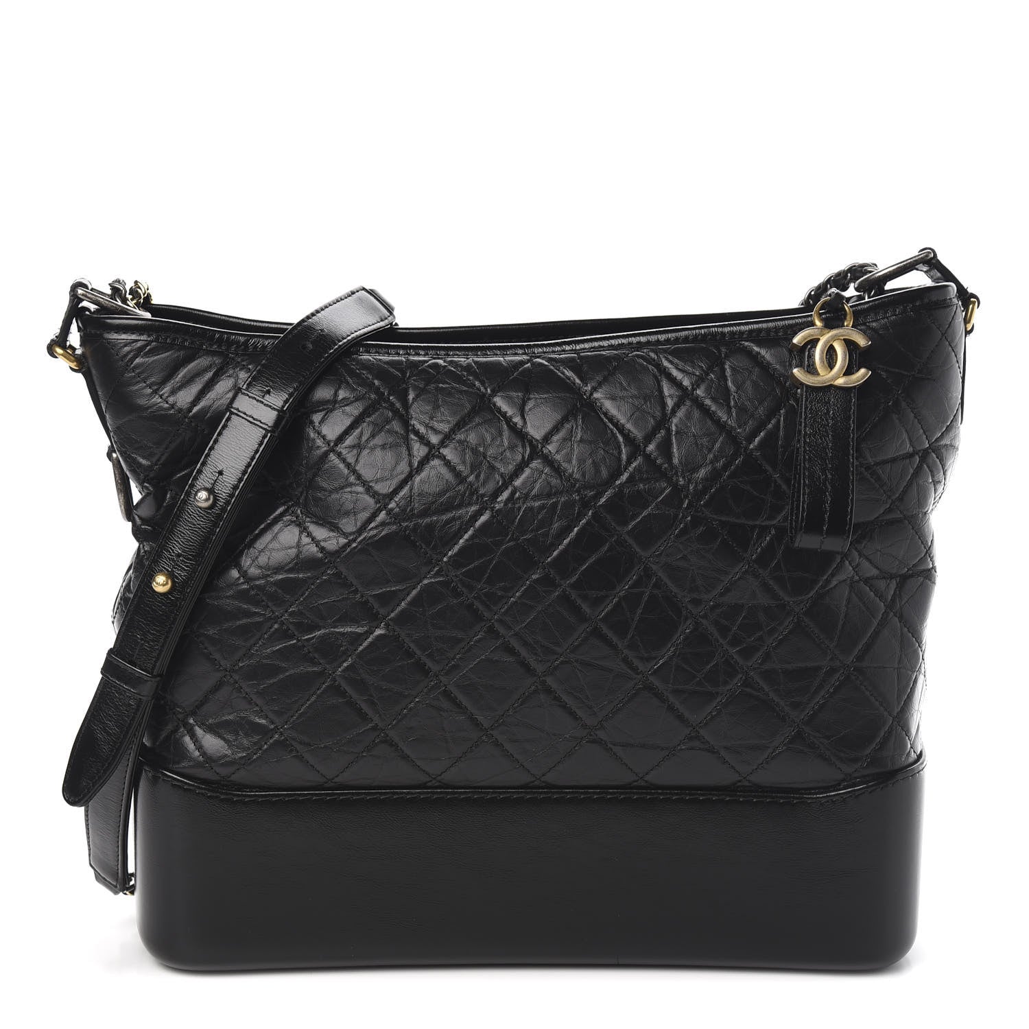 Chanel Aged Calfskin Quilted Large Gabrielle Hobo Black 1 of 11