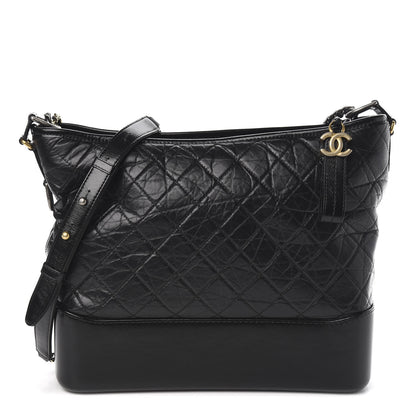 Chanel Aged Calfskin Quilted Large Gabrielle Hobo Black 1 of 11