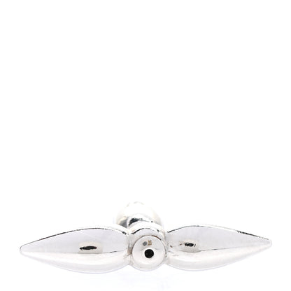 Louis Vuitton Metal Louisette Earrings Silver Gold 4 of 5