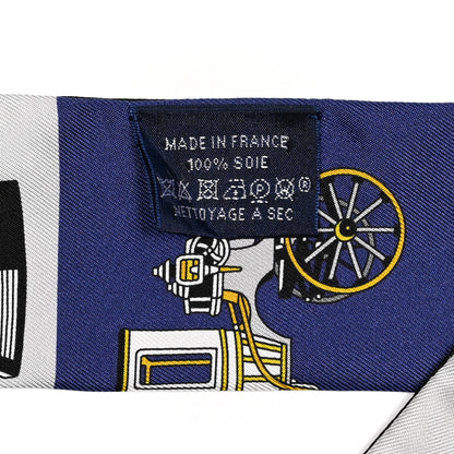 Hermes Silk Les Voitures Exquises Twilly Marine Gris Gold 5 of 5