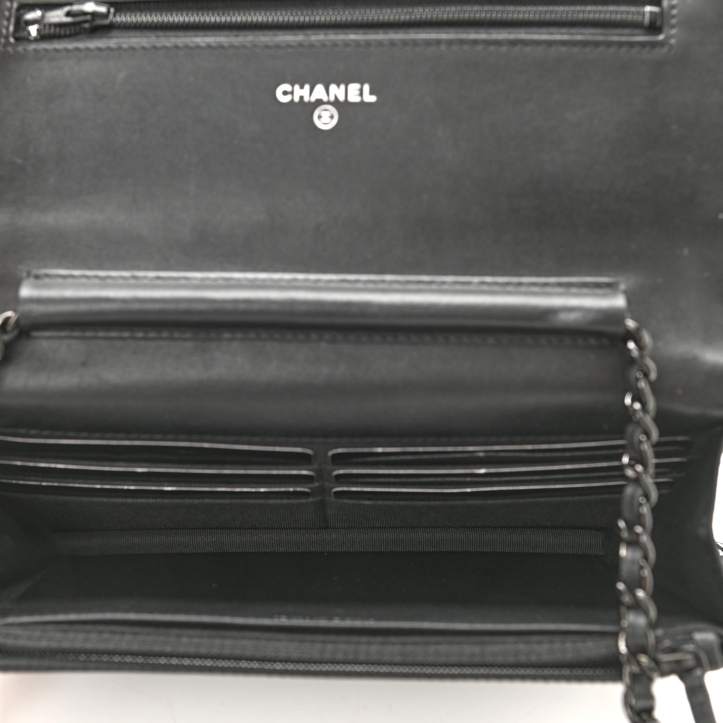 Aged Calfskin Chevron Quilted Reissue Wallet On Chain WOC So Black